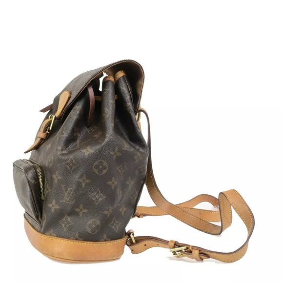 LOUIS VUITTON Montsouris MM Backpack Bag Monogram Leather Brown M51136 77ED313 - Picture 13 of 14